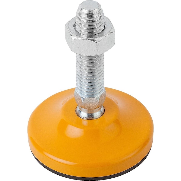 Swivel Foot D1=M20X175, Form:B Anti-Slip Plate, Steel, Comp:Rubber, D=100